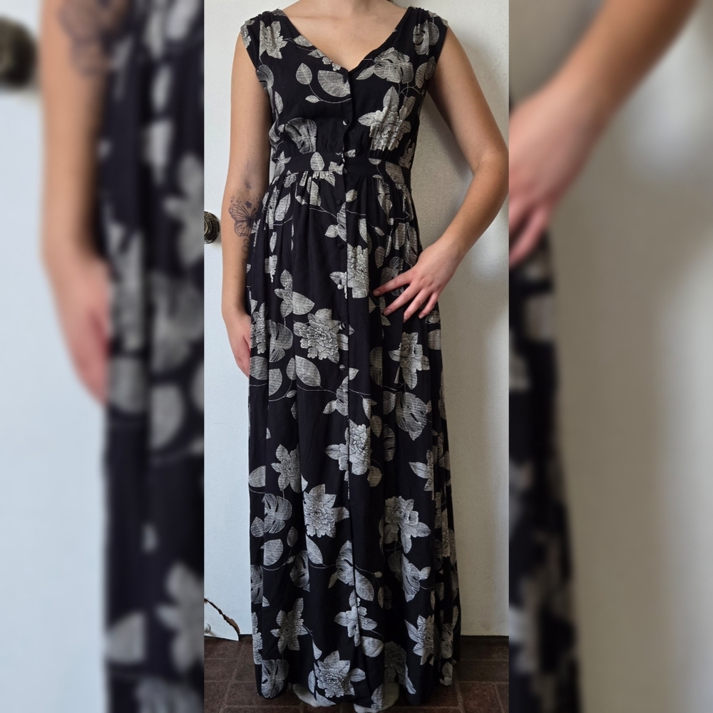 Roxy Black And White Floral Dress Sz XS